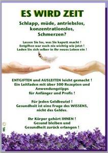 Buchcover zum Thema Entgiften und Ausleiten mit heilender Symbolik und Lavendelmotiv